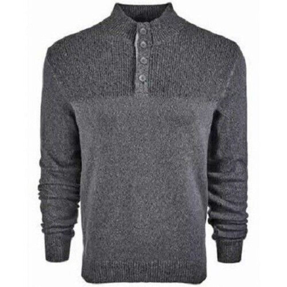 NEW! Club Room Button Mock Long Sleeve Knit Sweater Navy Blue XL